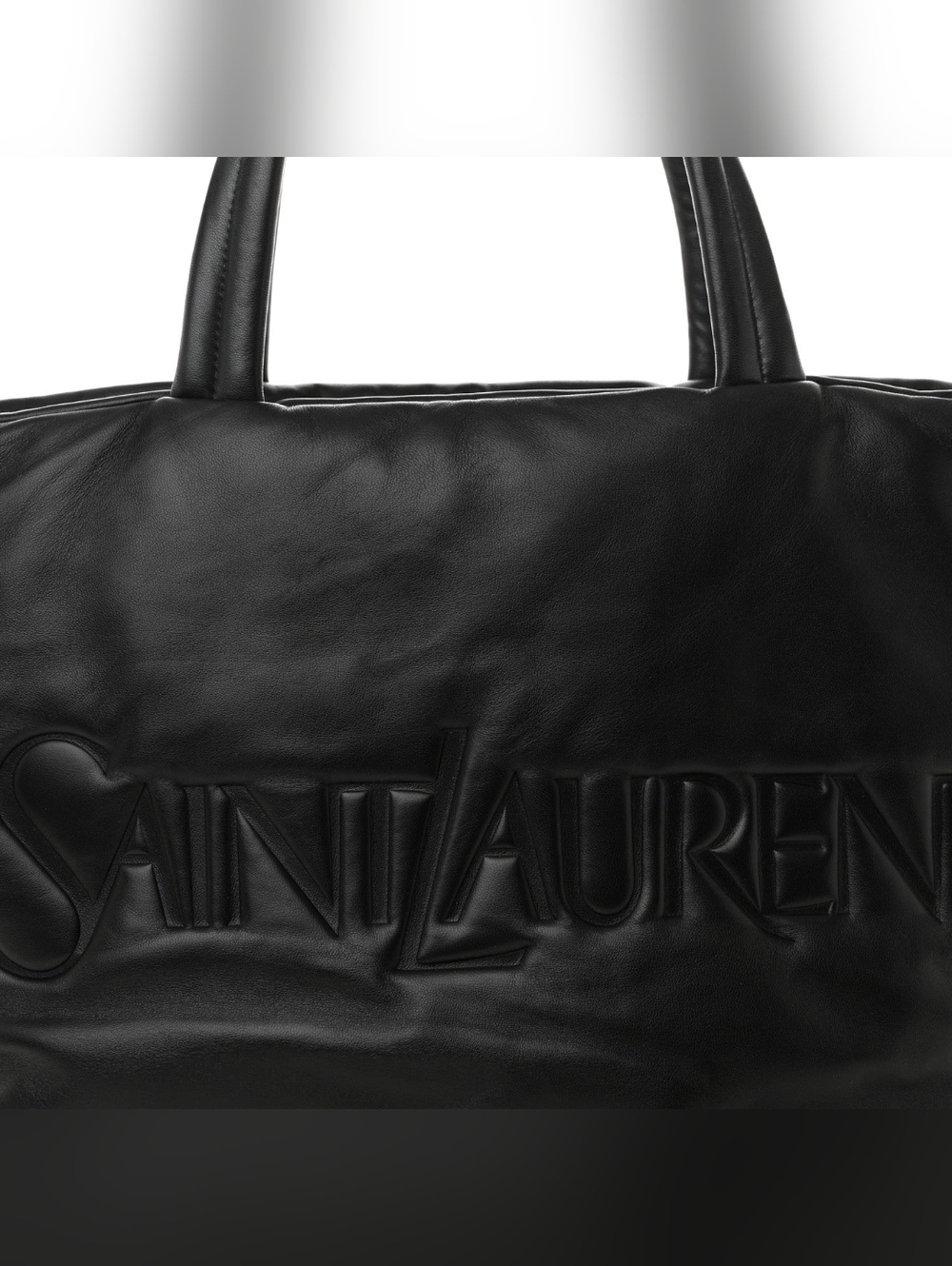 Like New!!! Saint Laurent Wide Puffer Tote in Black Lambskin Leather YSL Nappa - Picture 6 of 15